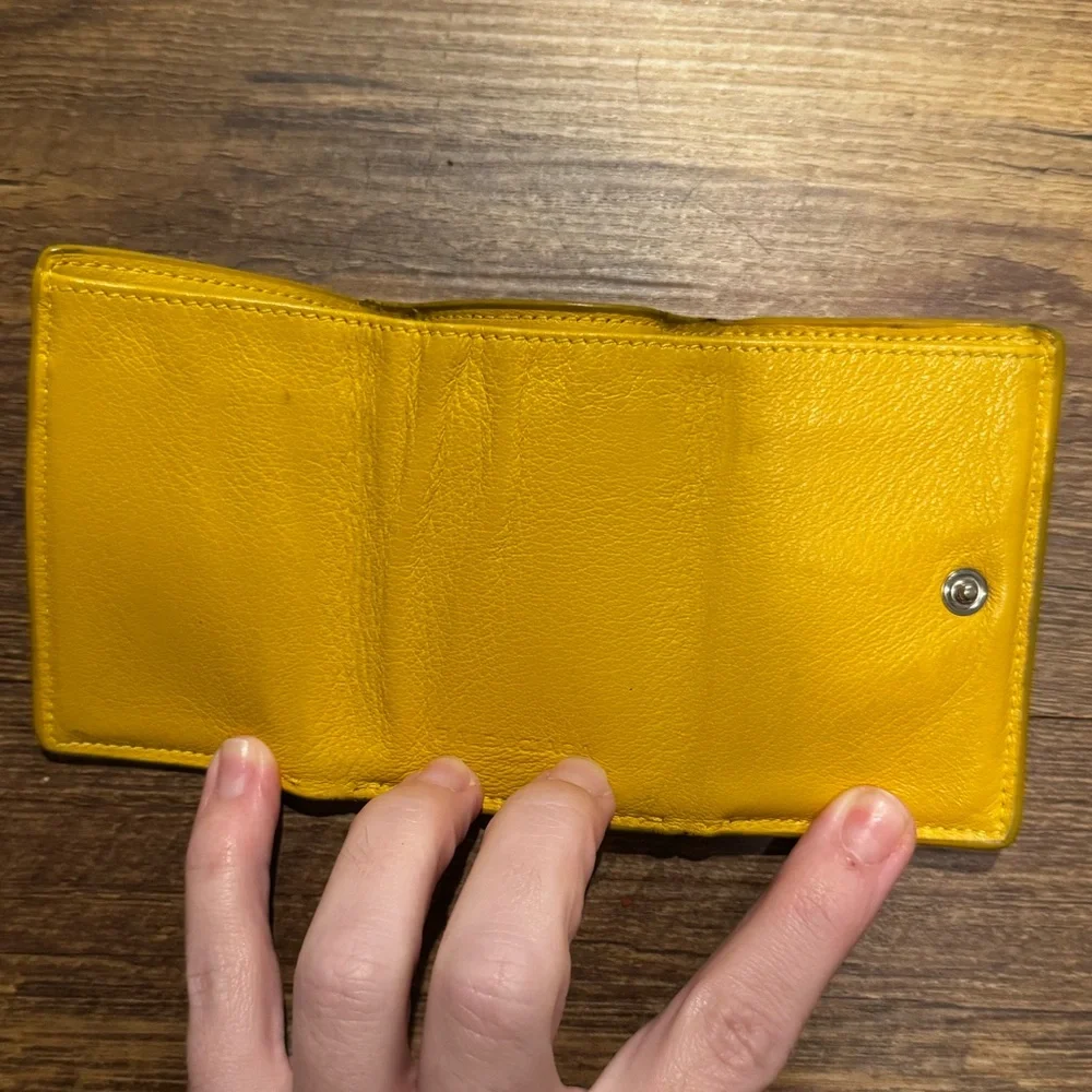 Balenciaga‎ Yellow Leather Envelope Card Holder Wallet